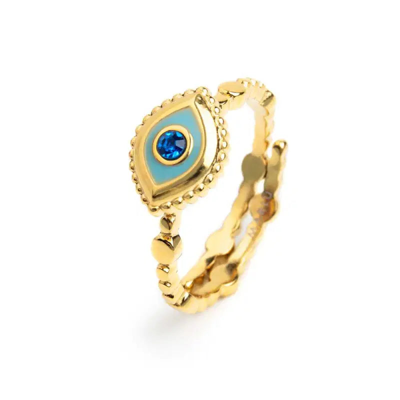 Anello con occhio con zircone blu MARLU