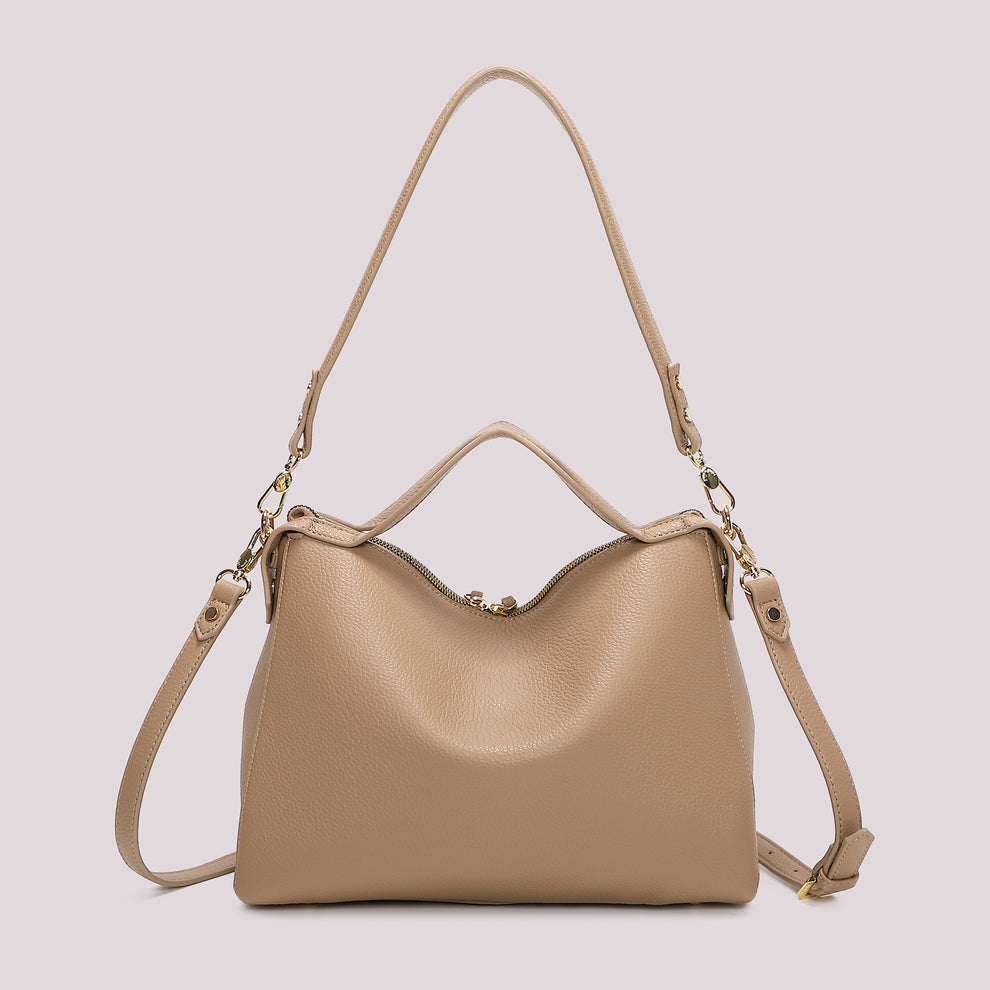 BORSA A SPALLA CON TIRA ZIP CON DETTAGLIO QUADRATO MIMI-MUA