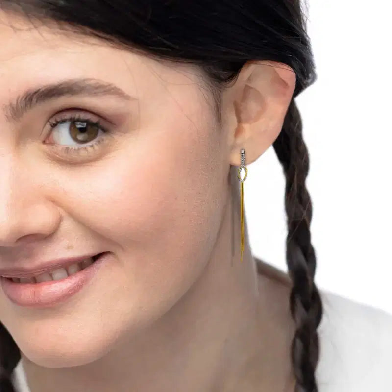 Orecchini pendenti con nodo catena snake e catena serpentine MARLU'