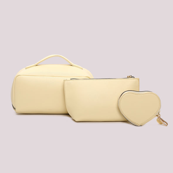 BEAUTY CASE SET DA 3 CON CUORICINI MIMÍ-MUÁ